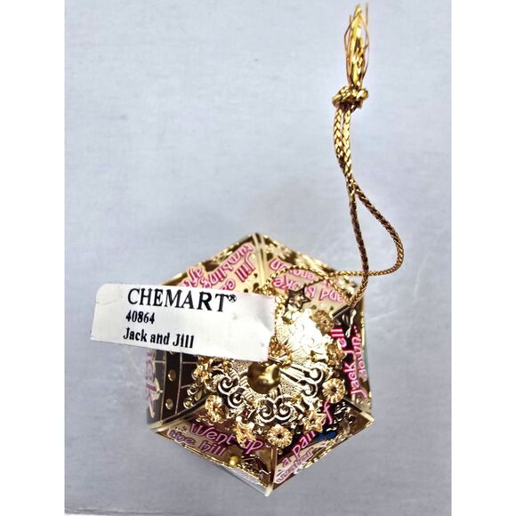 ChemArt 40864 Ornament Jack & Jill Collectible Metal 24k Gold Finish Etched - Picture 3 of 8